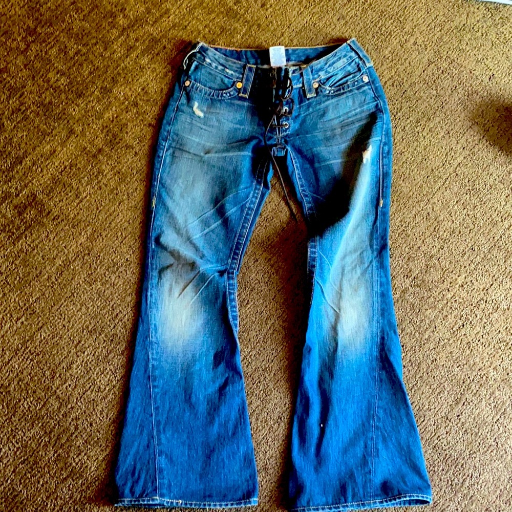 True religion flared bell bottom jeans.